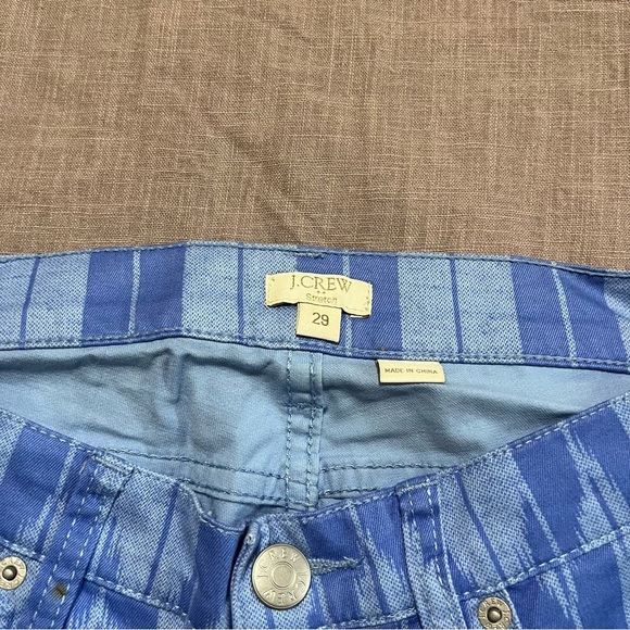 J. Crew Blue Straight Leg Jeans IKAT pattern Size 29 Summer Western - Picture 4 of 6
